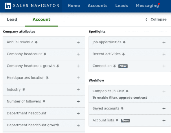 Sales Navigator filters that make it the winner of the LinkedIn Sales Navigator vs Premium battle