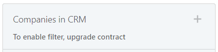 Companies in CRM filter