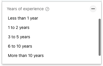 Years of experience