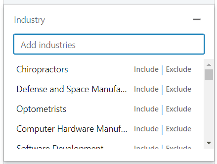 Industry filter