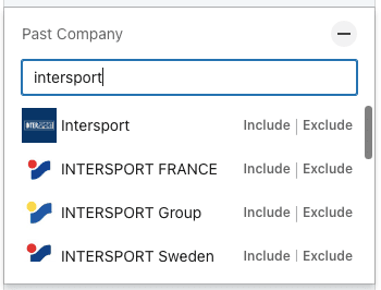 Sales Navigator Filters Past Company