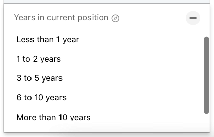 Sales Navigator Filters Years In Current Position