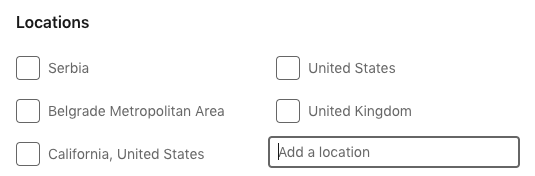 LinkedIn Filter Locations