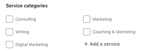LinkedIn Filter Service Categories