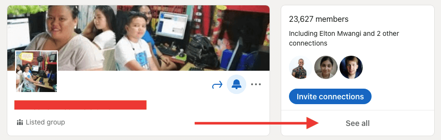 See LinkedIn group members 