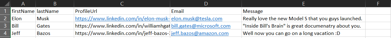 CSV File Example