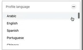 Profile language filter