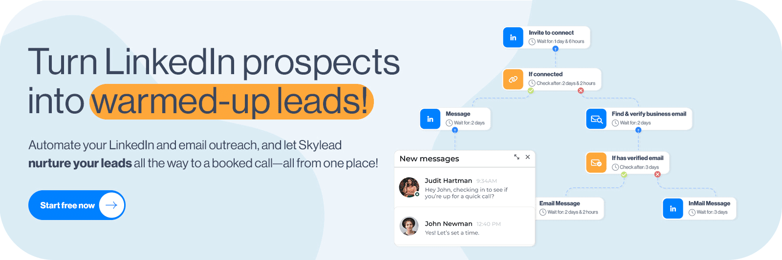 LinkedIn prospecting banner for Skylead tool