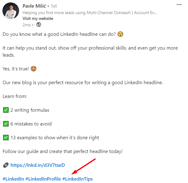 A post posted by Skylead's sales team member showing how to use LinkedIn for B2B marketing