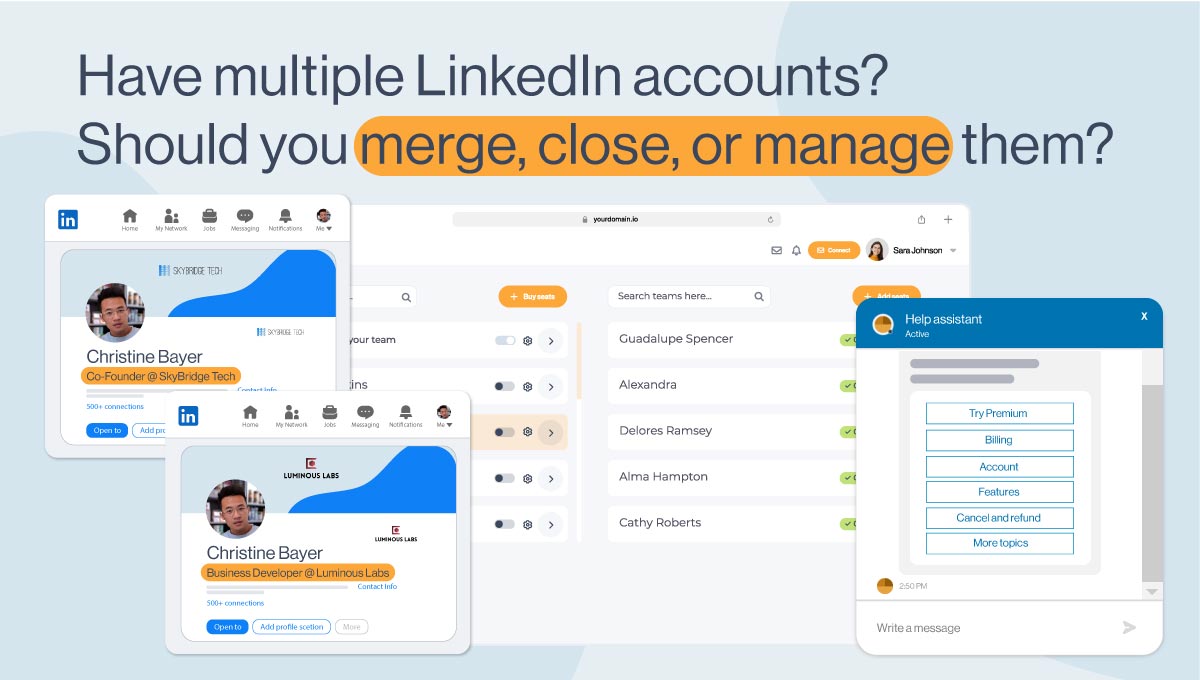 Multiple LinkedIn accounts cover photo