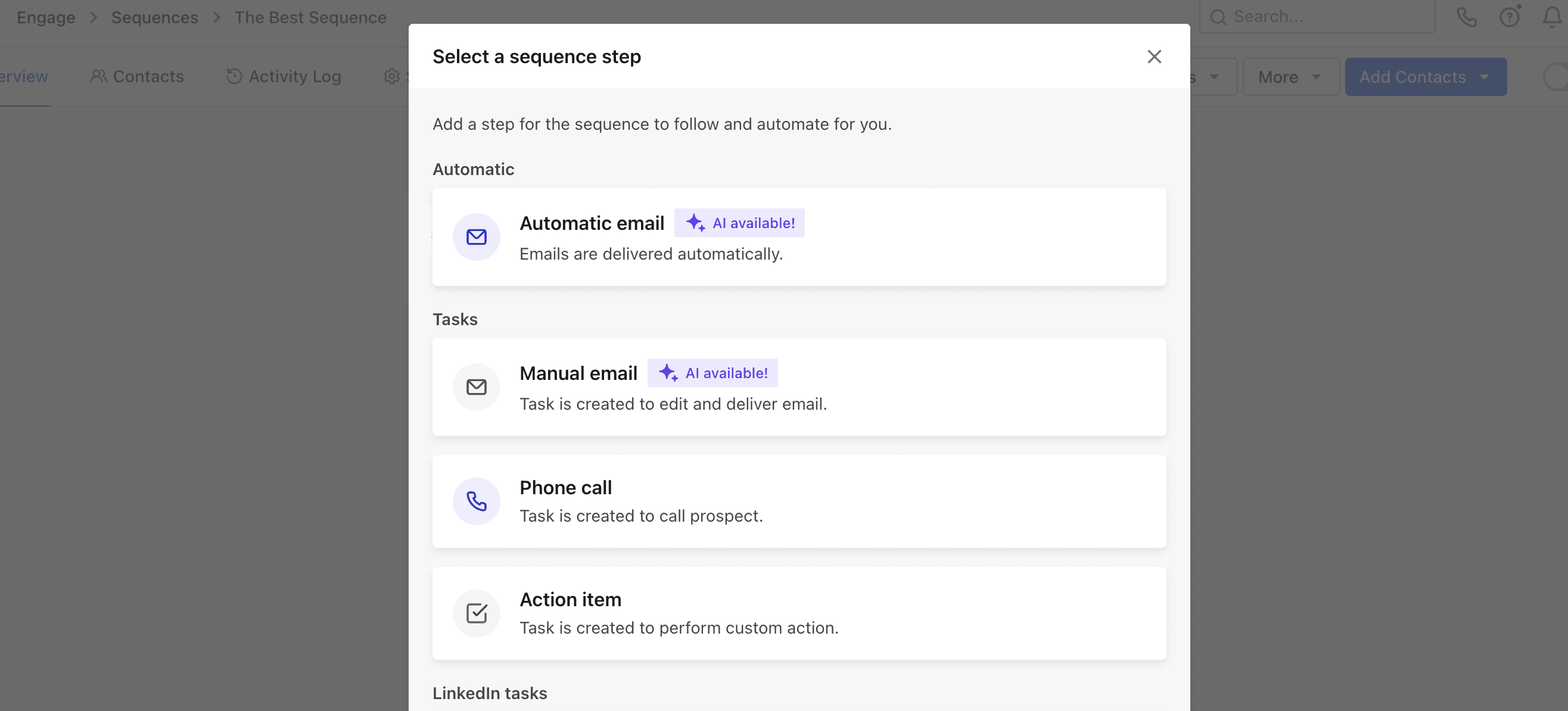 Choosing sequence steps in Apollo