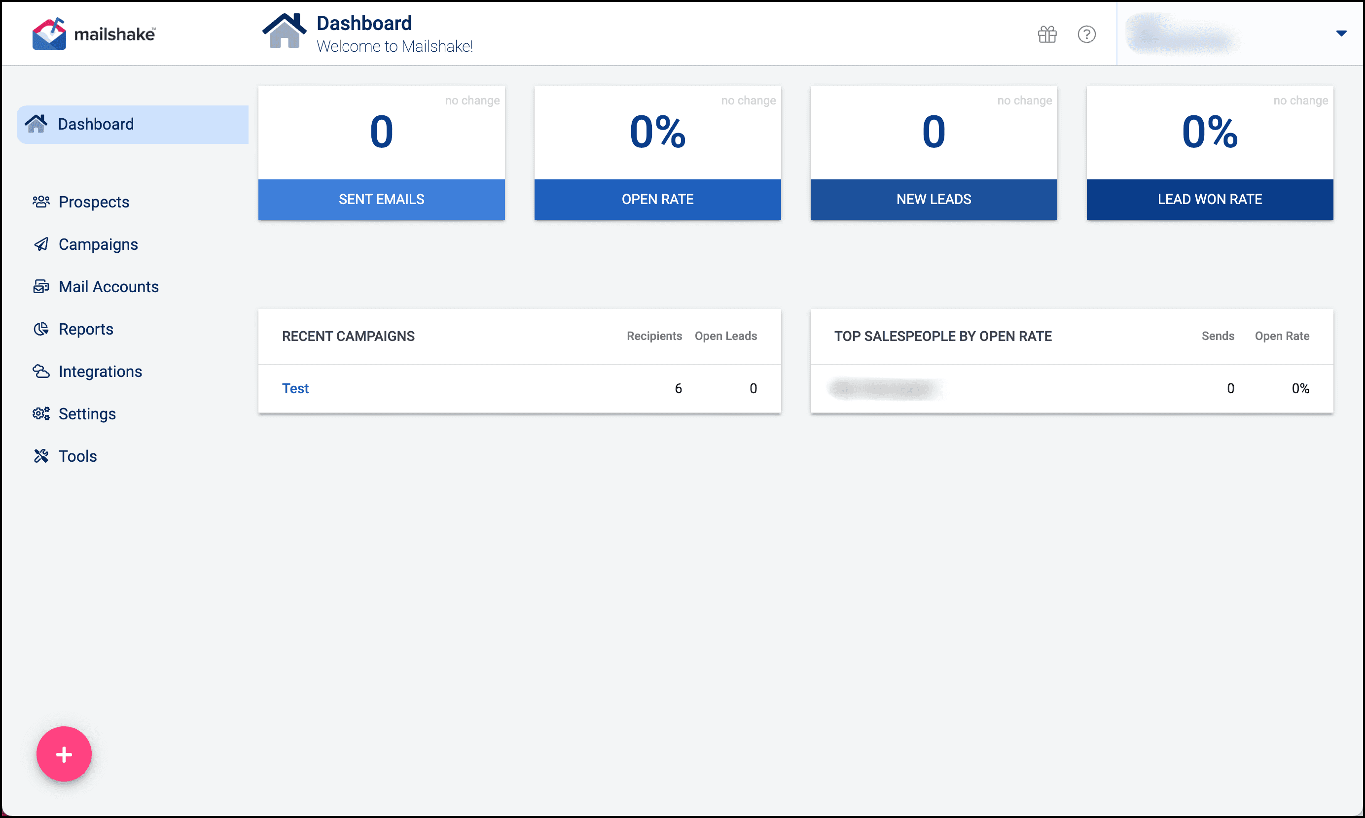 Mailshake dashboard