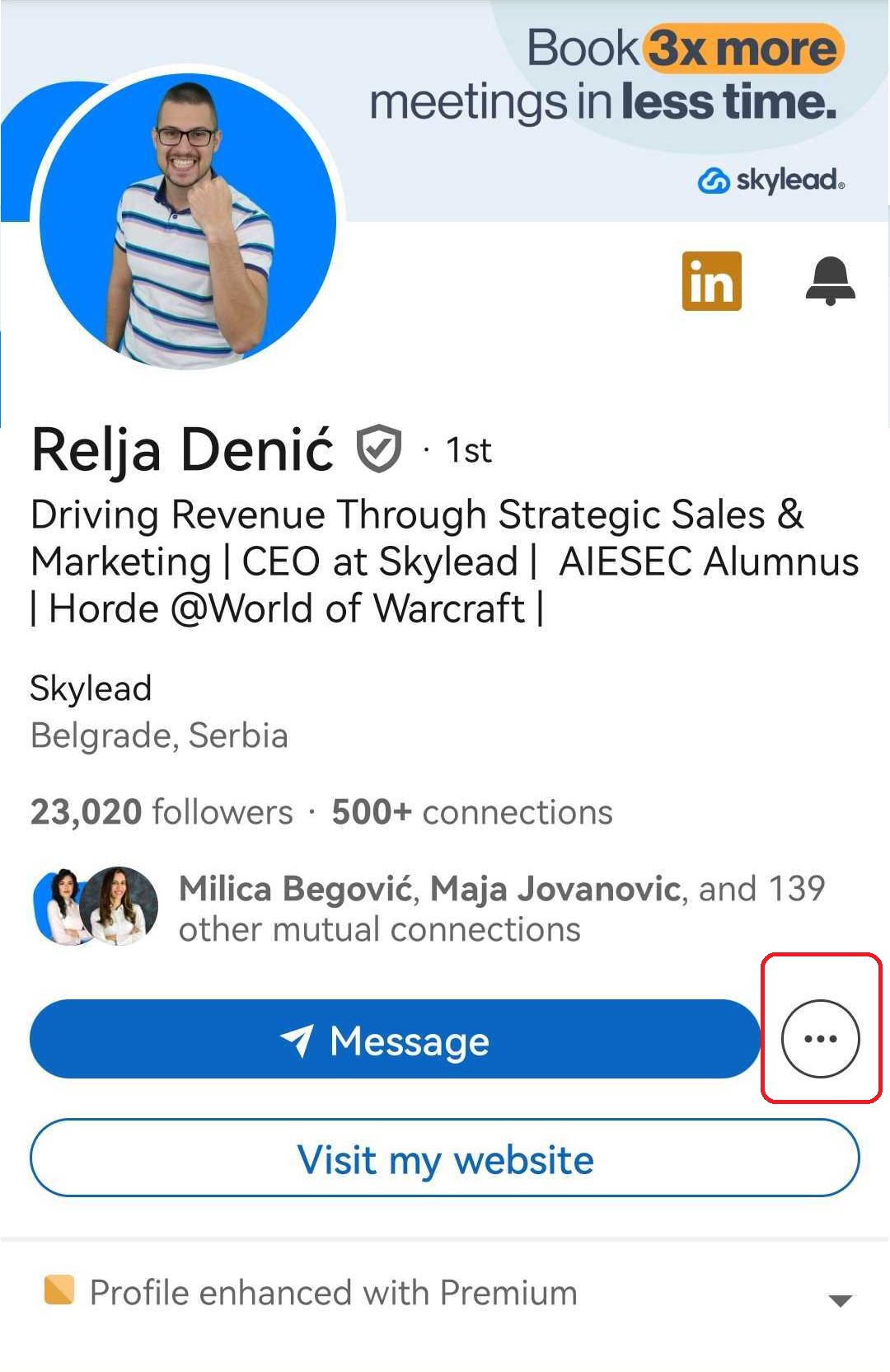 How to remove connections on LinkedIn via mobile, step 4