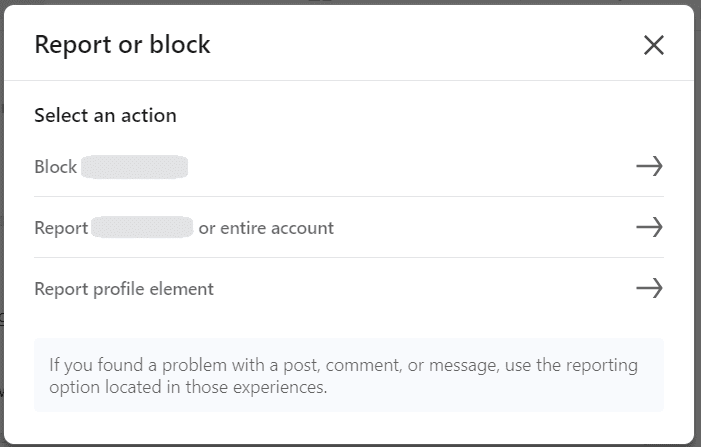 How to report someone on LinkedIn, step 2