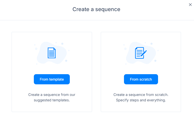 Choose a smart sequence template or create a sequence from scratch pop up