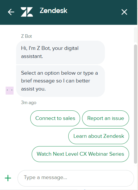 Zendesk chatbot workflow