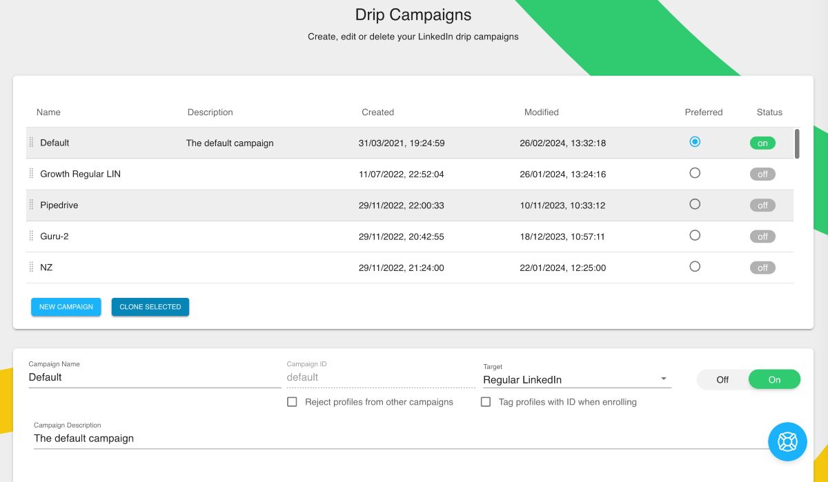 Image of Dux-Soup interface, LinkedIn automation tool