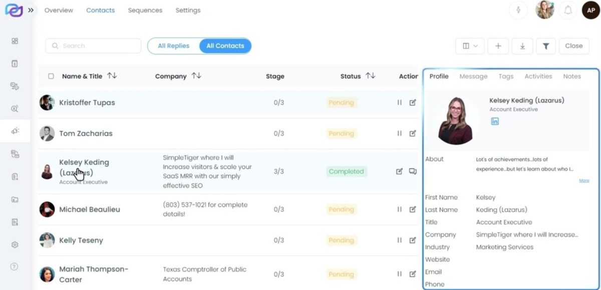 Image of WeConnect dashboard, LinkedIn automation tool