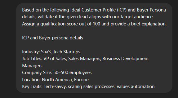 Chat GPT for sales lead qualification prompt