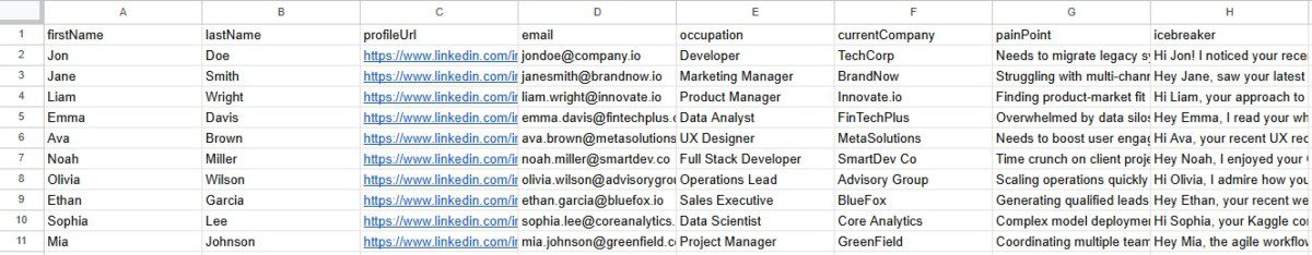 CSV file examples full of business decision-makers data