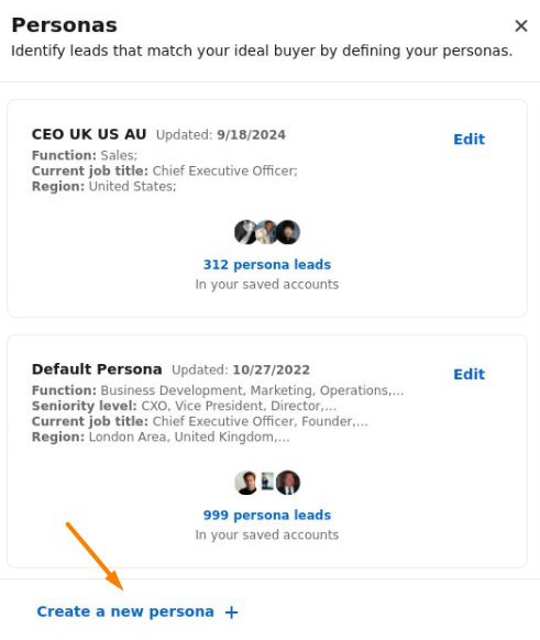 Personas in Sales Navigator