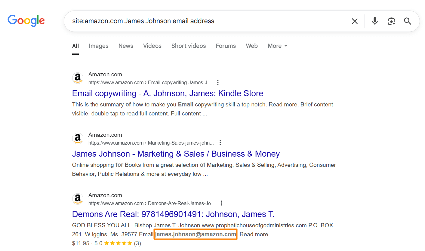 How to find someone's email on LinkedIn using Google site operators