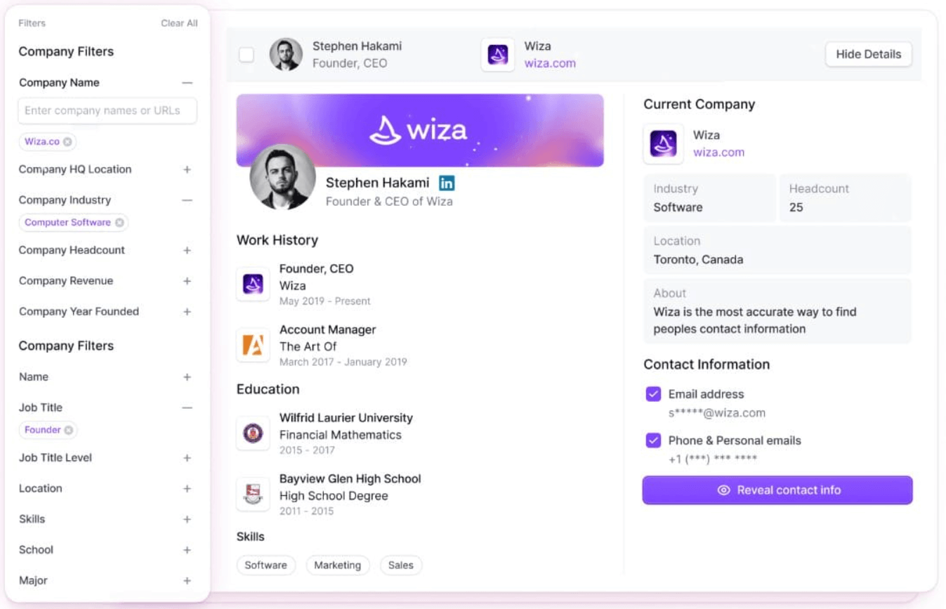 Dashboard of an Evaboot alternative, Wiza