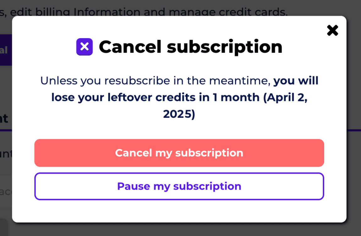Evaboot-cancel-subscription-pop-up
