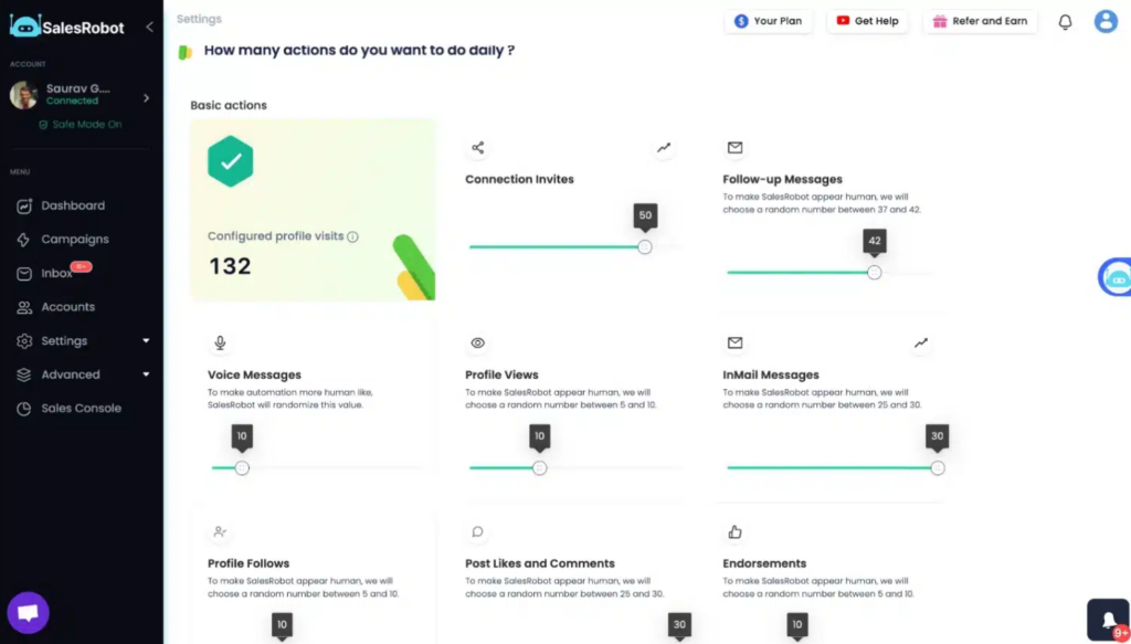 Dux-Soup alternatives - SalesRobot interface