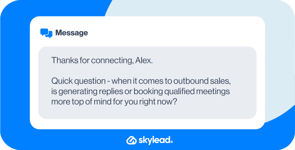 Sales outreach LinkedIn follow up message template