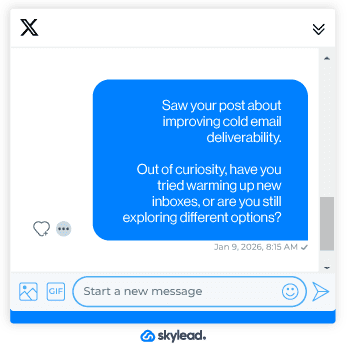 Sales outreach template for X