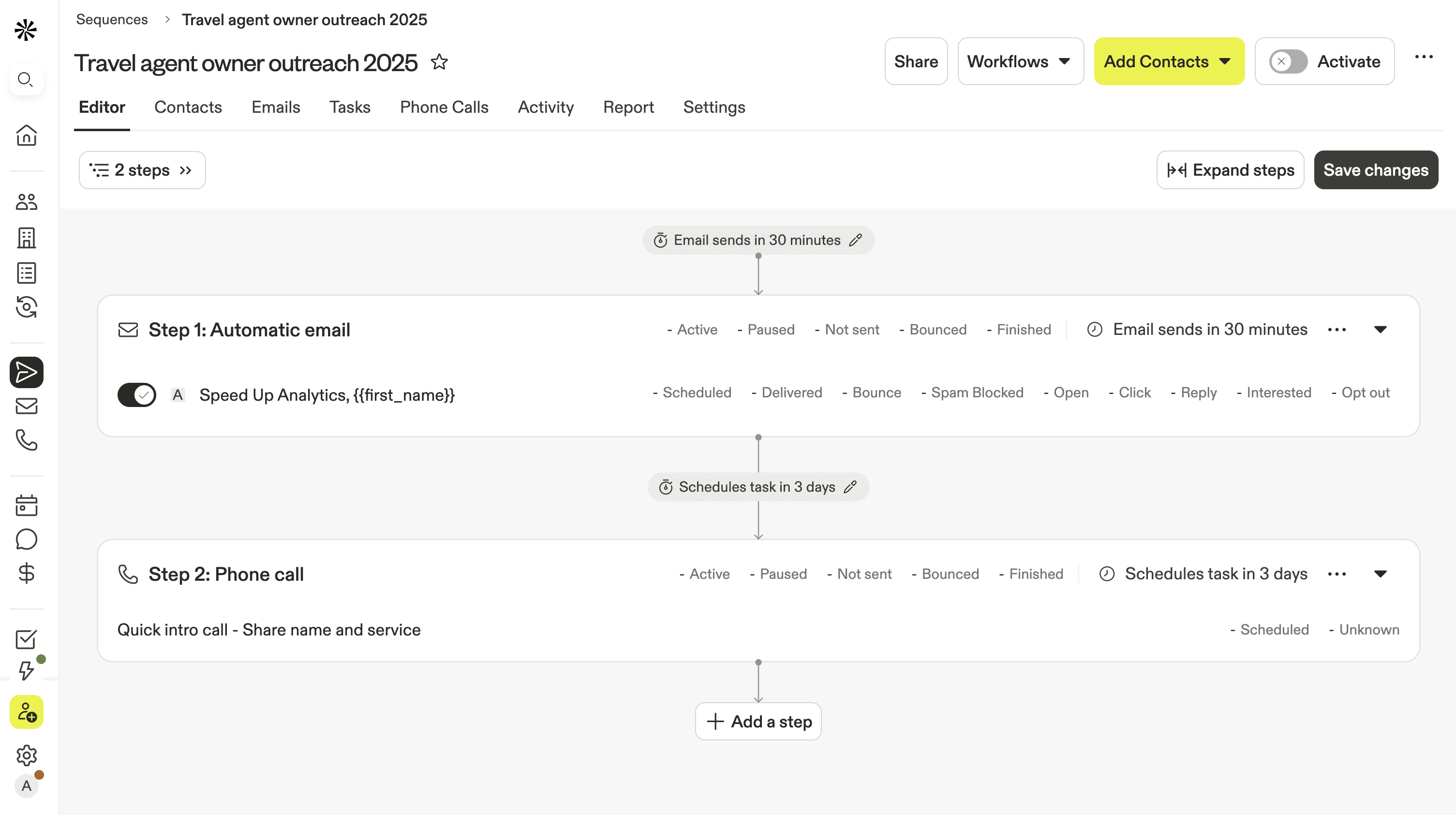 User interface of Apollo