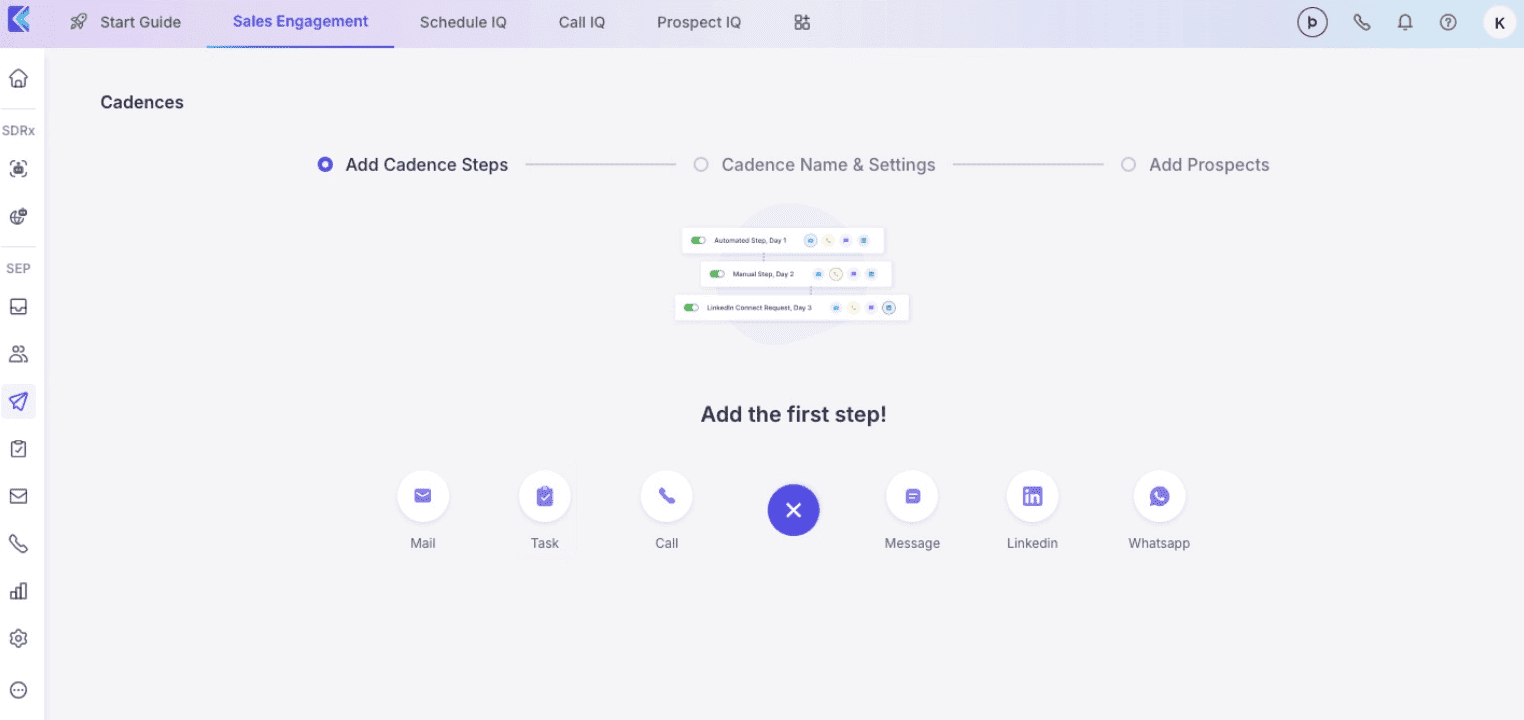 User interface of Klenty, which is one of the top sales engagement platforms