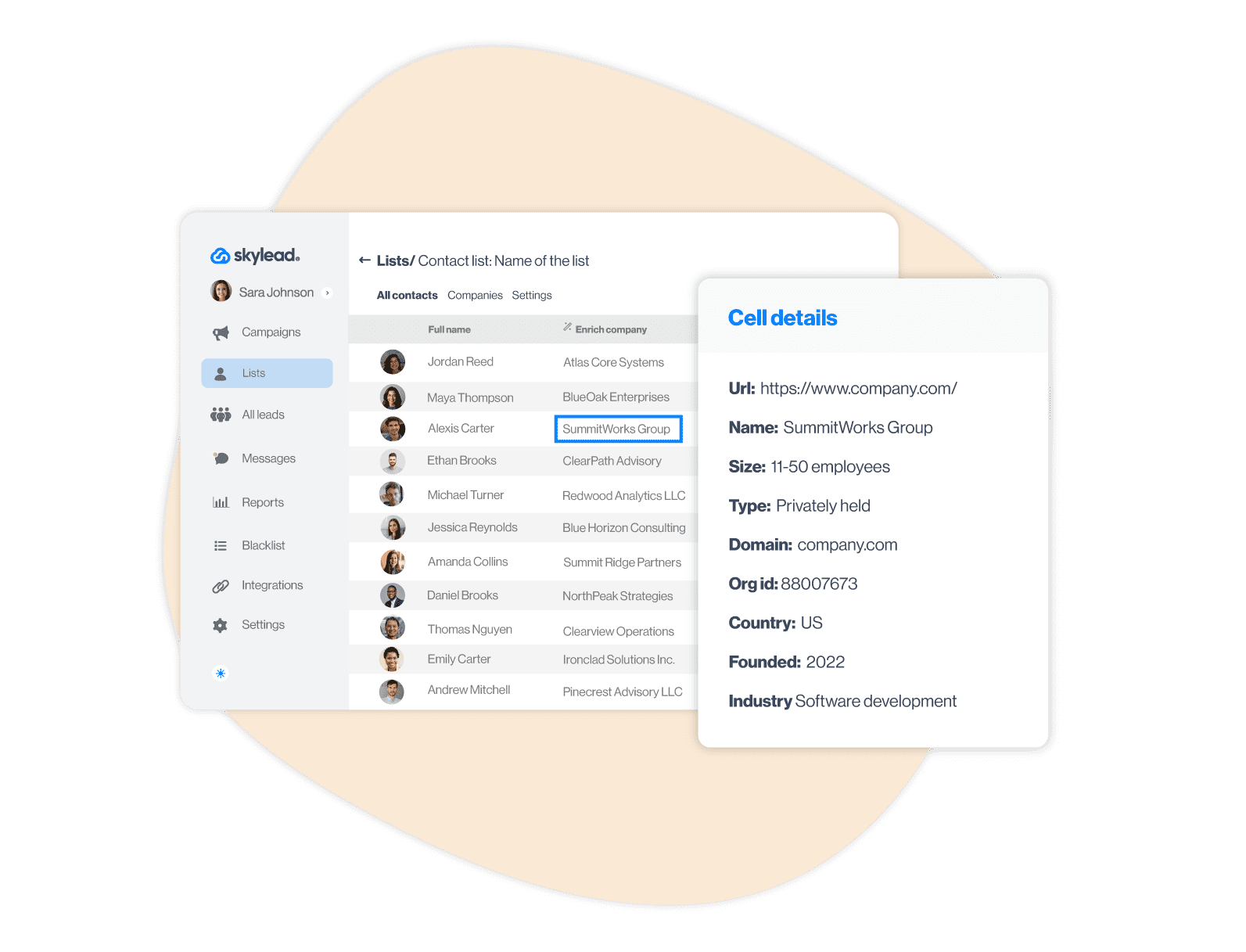 First website element for AI data enrichment