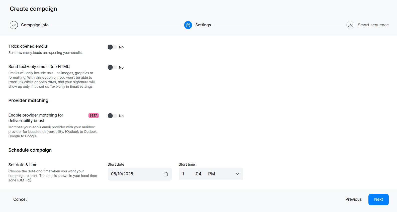 LinkedIn Automation & Cold Email software outreach campaign creation step 3