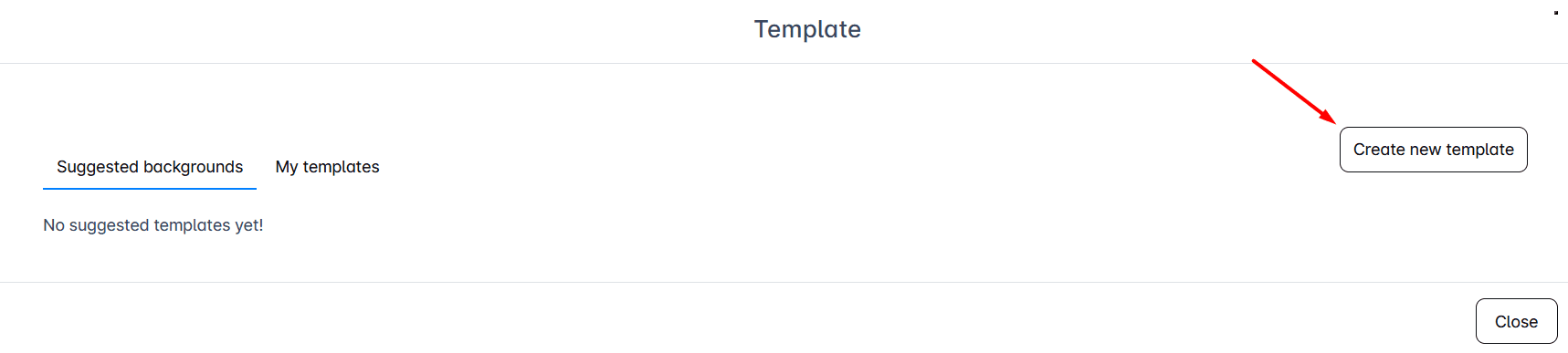 Create new image template button