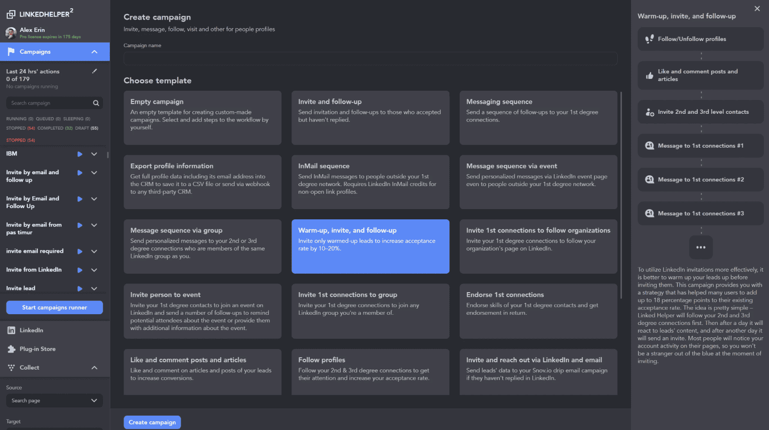 Linked Helper in-app look