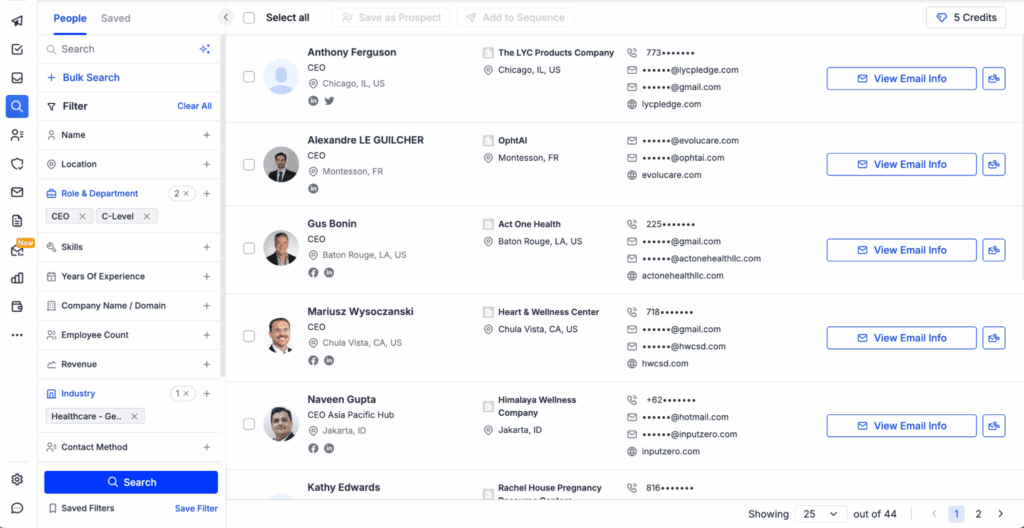 Saleshandy database